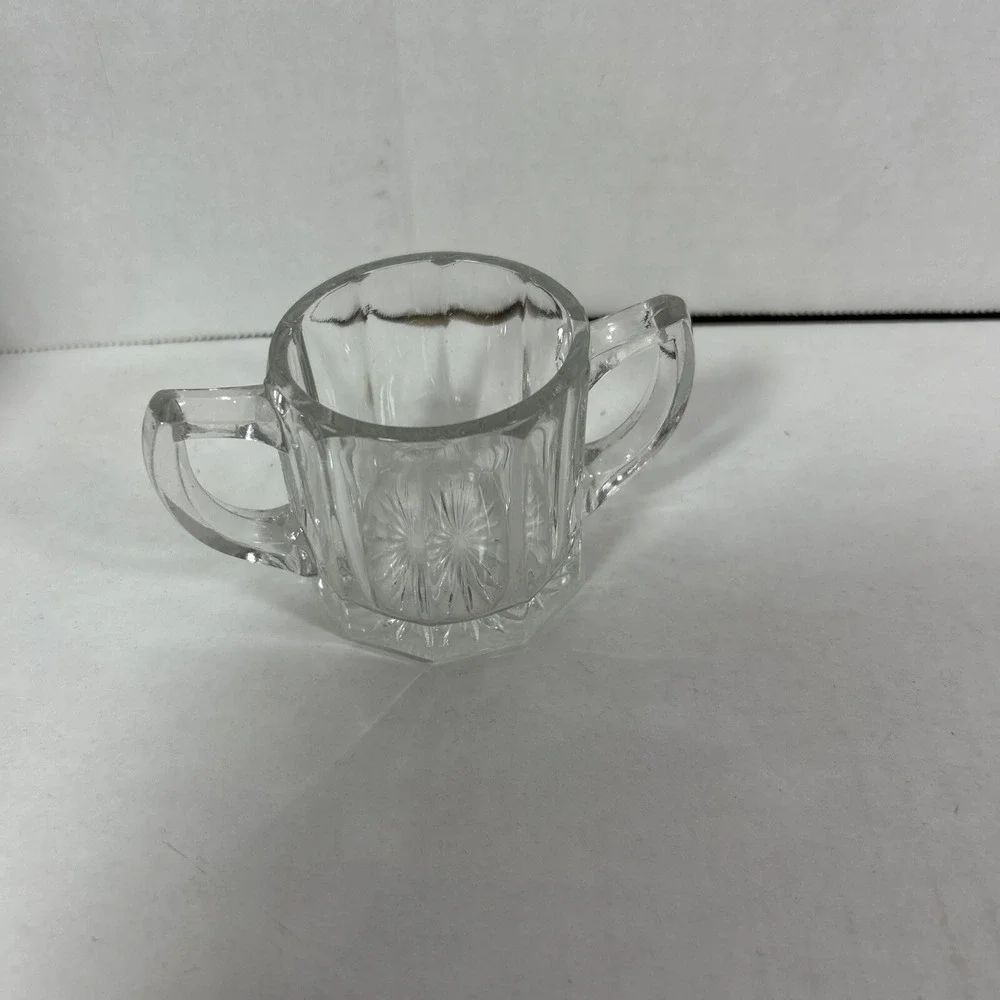 Indiana Glass Clear Open Mini‎ Sugar Bowl With Handles